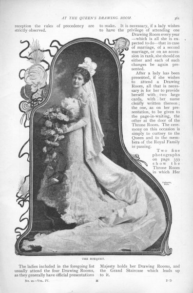 W skórze debiutantki. Artykuł „At the Queen’s Drawing Room”, „The Harmsworth Magazine”, 1899 r., kolekcja prywatna