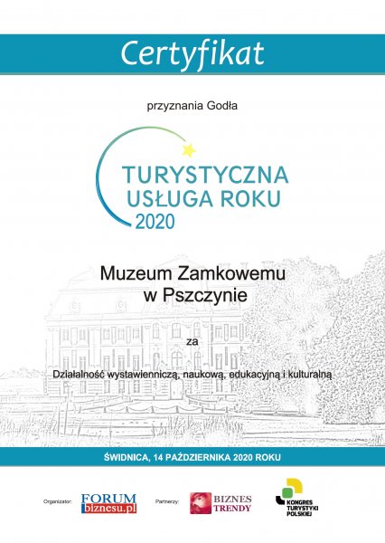 Nagroda „Turystyczna Usługa Roku 2020” dla Muzeum Zamkowego
