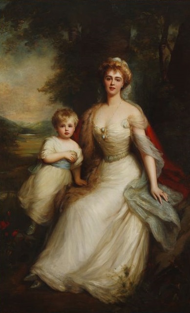 Portret księżnej Daisy von Pless z synem Hansem Heinrichem XVII