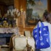 Bawełniana torba z krótkim uchwytem. Muzeum Zamkowe w Pszczynie