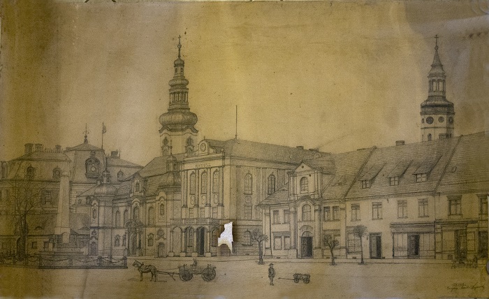 Rynek w Pszczynie
rysunek Stanisława Krzyżowskiego
maj 1932 r.