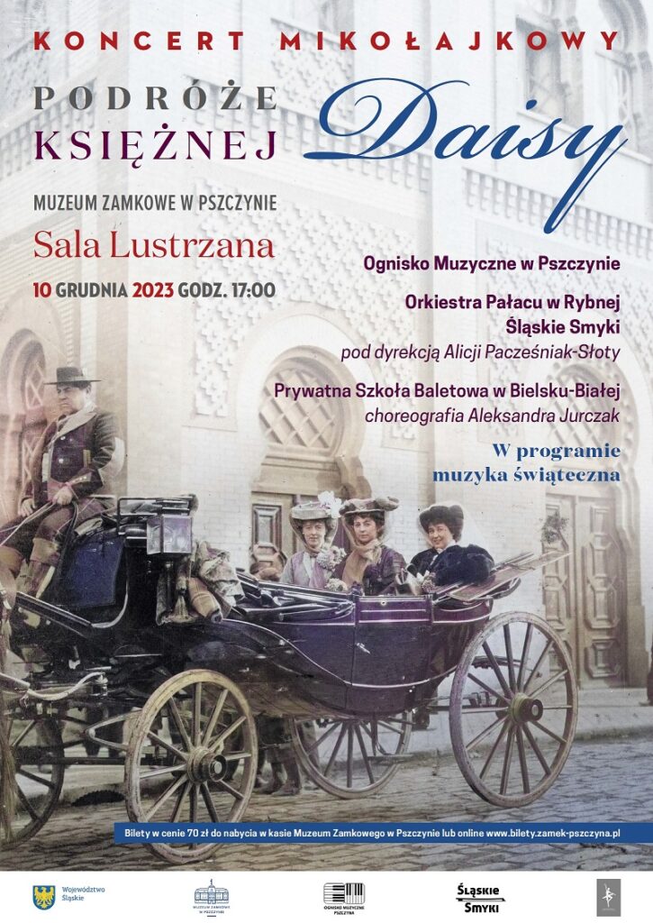 Plakat promujący Koncert Mikołajkowy Podróże Księżnej Daisy