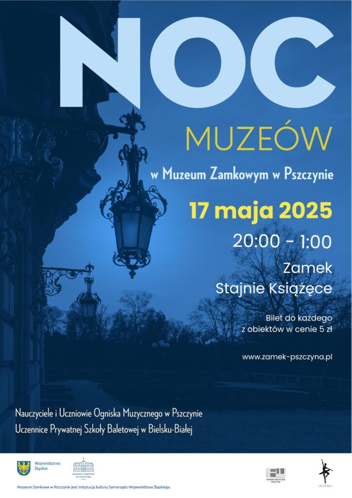 17 maja 2025 roku Muzeum Zamkowe w Pszczynie zaprasza na jedną z najbardziej niezwykłych nocy w roku – Noc Muzeów, która przemieni zabytkowe wnętrza rezydencji w teatralną scenę pełną nastroju, dźwięków i światła.