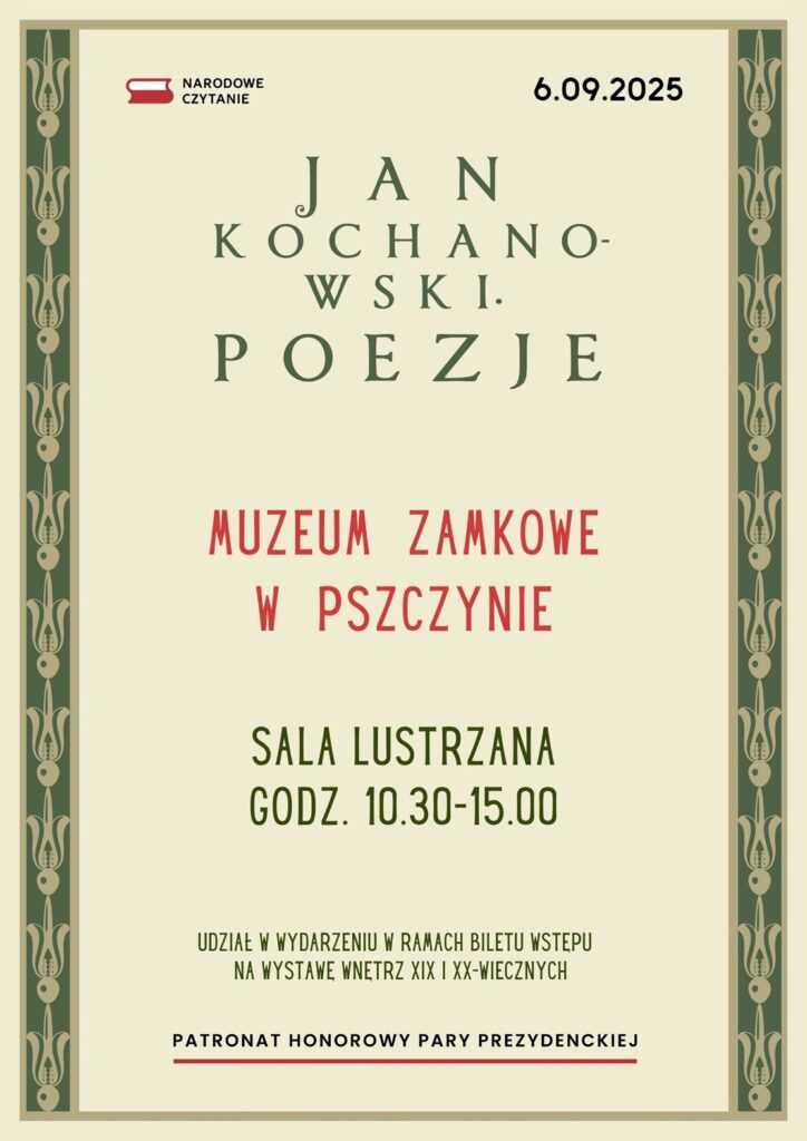 Narodowe czytanie 2025. Jan Kochanowski - plakat
